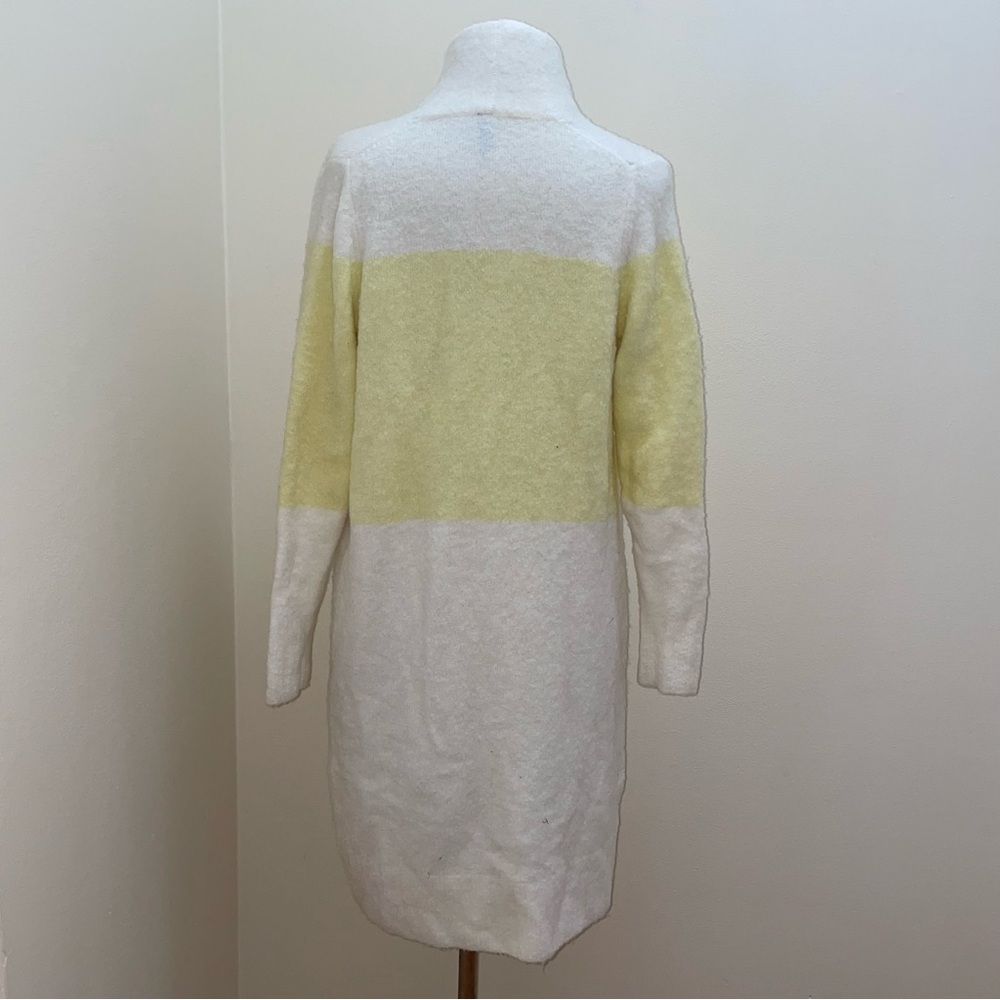 Anthropologie LTD Open Front Yellow/White Wool Blend Cardigan Sweater Size Small - Picture 5 of 15